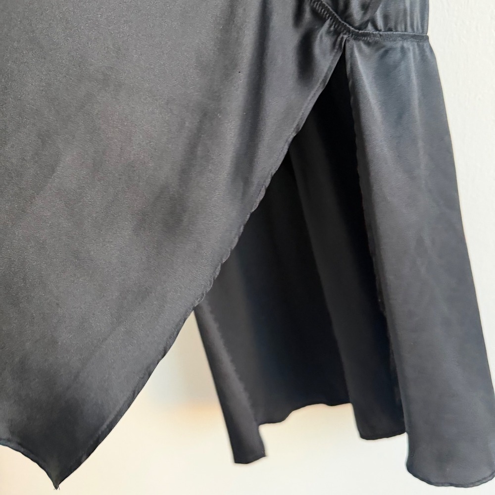 Zara‎ Sheer Black Flowy Fit Ruffled Hem Size Medium - Picture 4 of 12